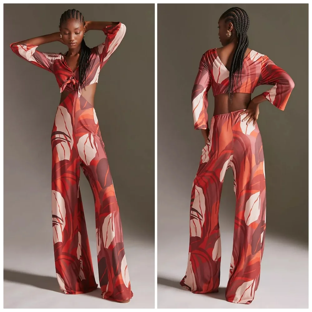 NWOT Hutch Cutout Printed Jumpsuit - Picture 1 of 7